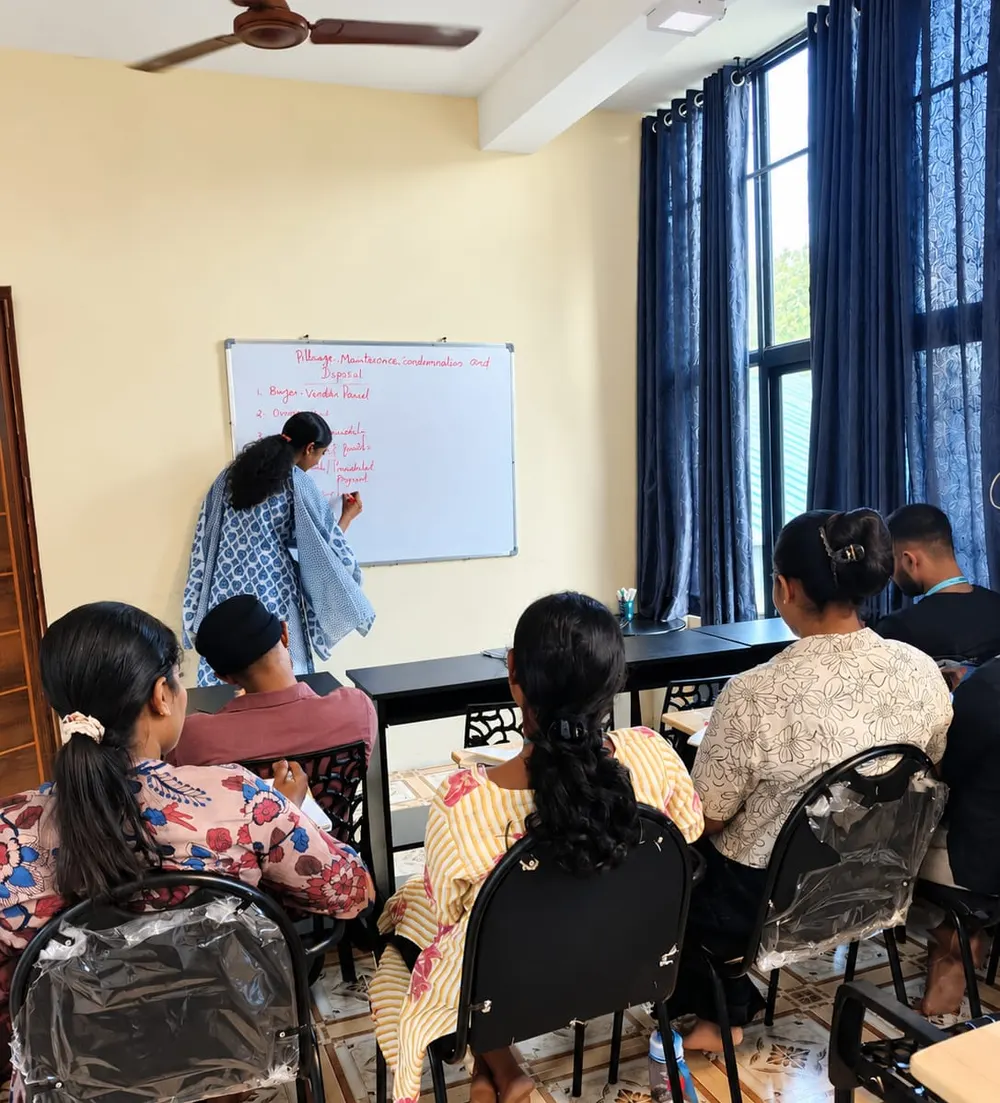 Materials management class on pilferage, maintenance, condemnation and disposal of hospital stores, hospital administration course at Treneywann, Kochi