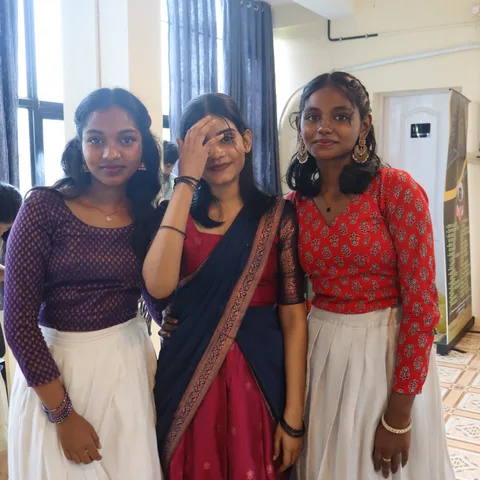 Group of Treneywann students in traditional attire at the Onam 2026 celebration, Kochi